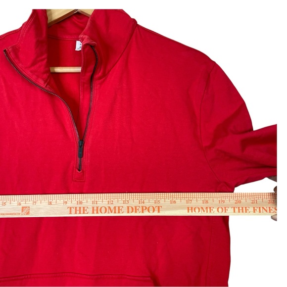 Lululemon The Lab Women's Red Sweatshirt Midi Dress Size 8 Front Pockets 1/4 Zip - Picture 13 of 16